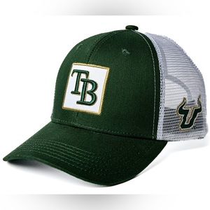 2023 Tampa Bays Rays; University of South Florida (USF) trucker hat.